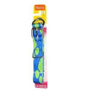 Hartz Adjustable Large Nylon Dog Collar Blue Green Pattern Unisex